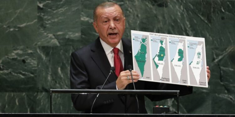 Erdogan mostra alle Nazioni Unite l’espansionismo israeliano : quali sono i confini di Israele?