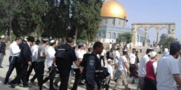 Centinaia di coloni israeliani irrompono nel complesso della moschea di Al-Aqsa per celebrare Yom Kippur