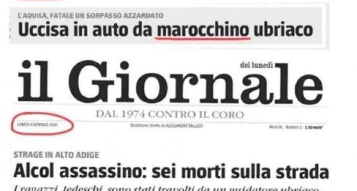 La gogna de Il Giornale solo per il marocchino, altrimenti ad uccidere è stato l’alcol