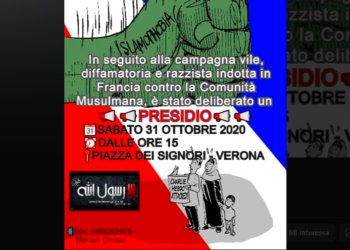 Anche a Verona si scende in piazza contro le offese al Profeta Muhammad