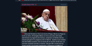 Sputo d’odio sul cadavere di un pontefice: la degenerazione sionista italiana arriva fino alla dissacrazione della morte di Bergoglio