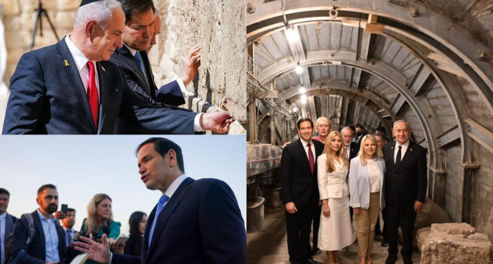 Il Segretario di Stato statunitense Marco Rubio inaugura con Netanyahu il tunnel ai piedi di al-Aqsa a Gerusalemme