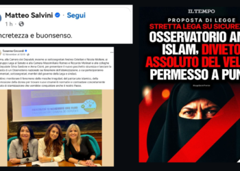 Legge Anti-Islam e la fine della democrazia: l’immagine razzista con IA, l’odio di Salvini e la Costituzione calpestata