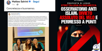 Legge Anti-Islam e la fine della democrazia: l’immagine razzista con IA, l’odio di Salvini e la Costituzione calpestata